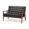 Baxton Studio Sorrento Brown Faux Leather Upholstered Wooden 2-seater Loveseat 122-6768